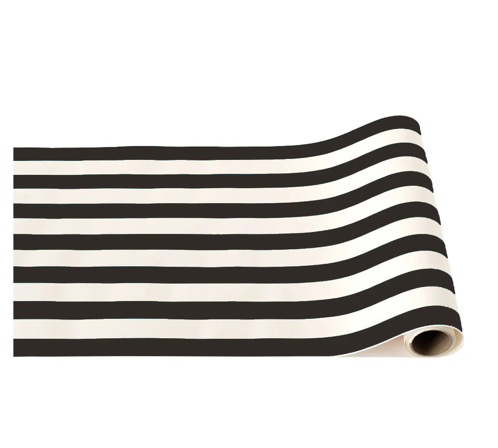 Black Noir Signature Cabana Stripe Table Runner
