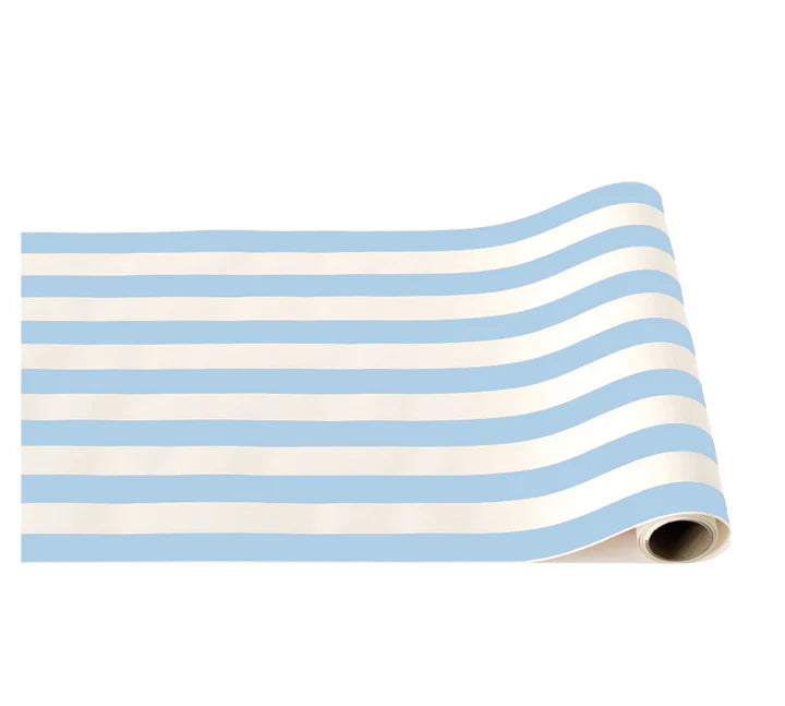Sky Blue Signature Cabana Stripe Paper Table Runner