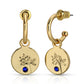 December Birth Month Flower Earrings (Holly/Blue Zircon)