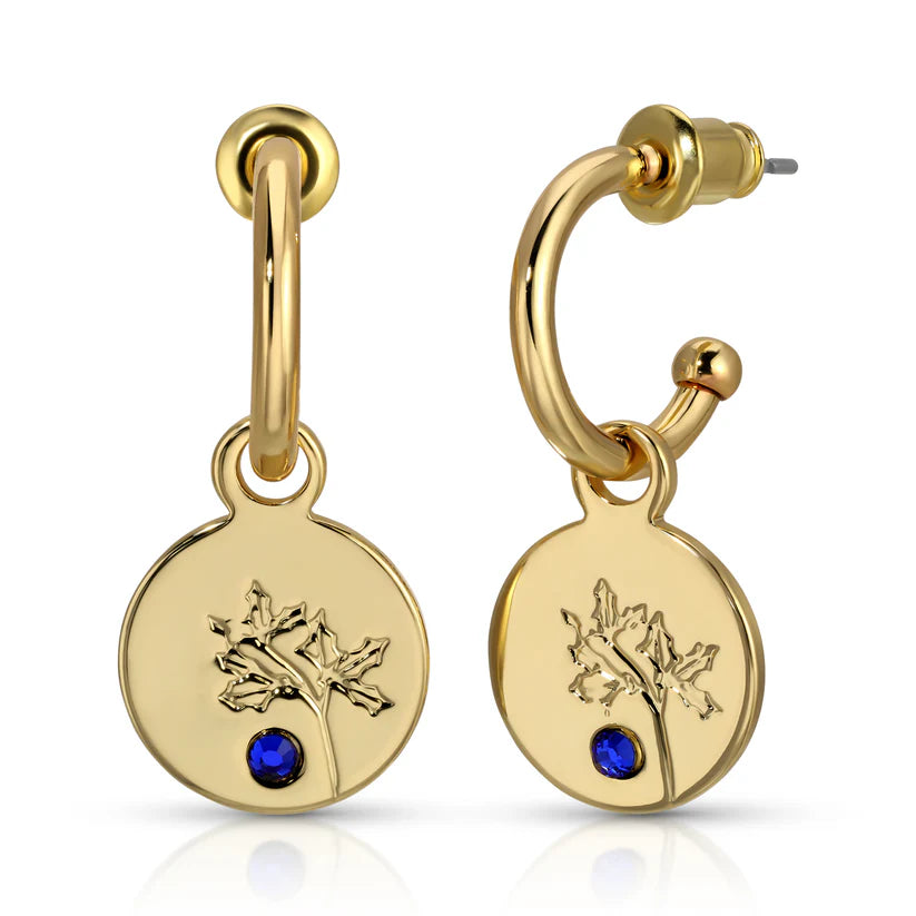 December Birth Month Flower Earrings (Holly/Blue Zircon)