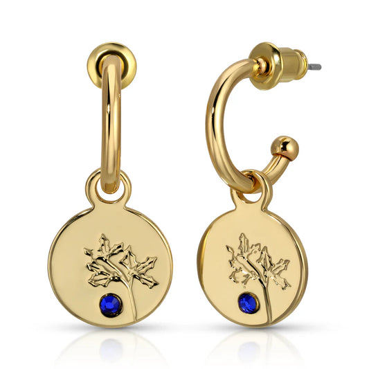 December Birth Month Flower Earrings (Holly/Blue Zircon)