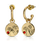 January Birth Month Flower Earrings (Carnation/Garnet)