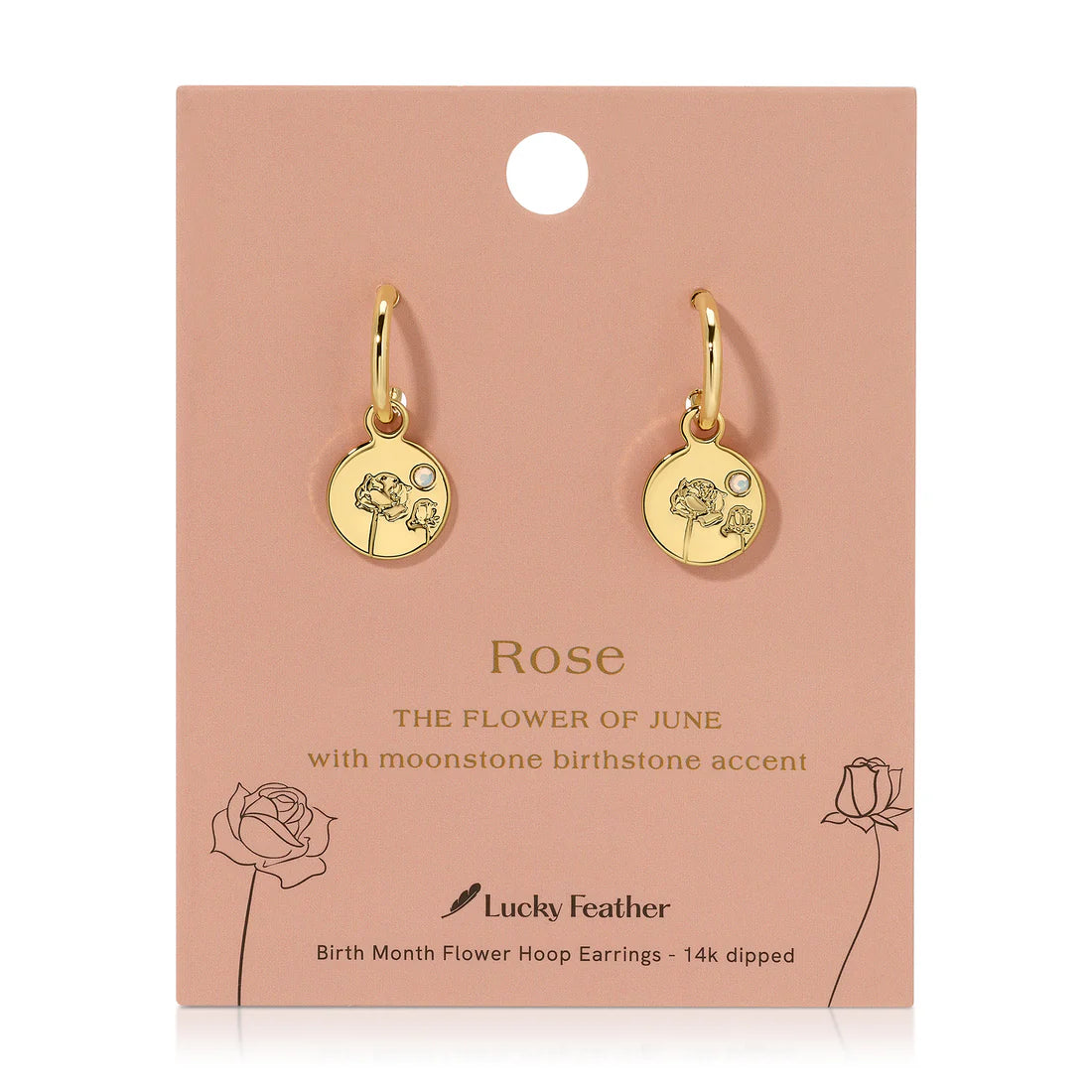 June Birth Month Flower Earrings (Rose/Alexandrite)