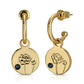 September Birth Month Flower Earrings (Peony/Sapphire)