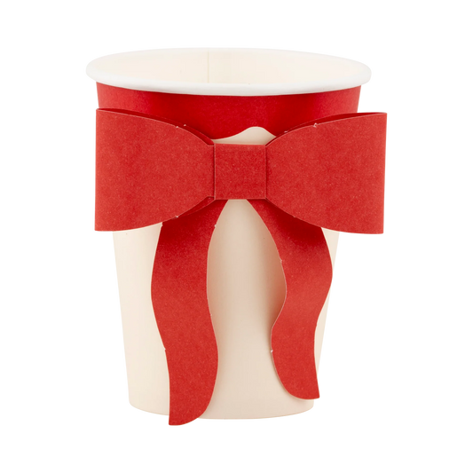 Red and Pink Bow Paper Cups