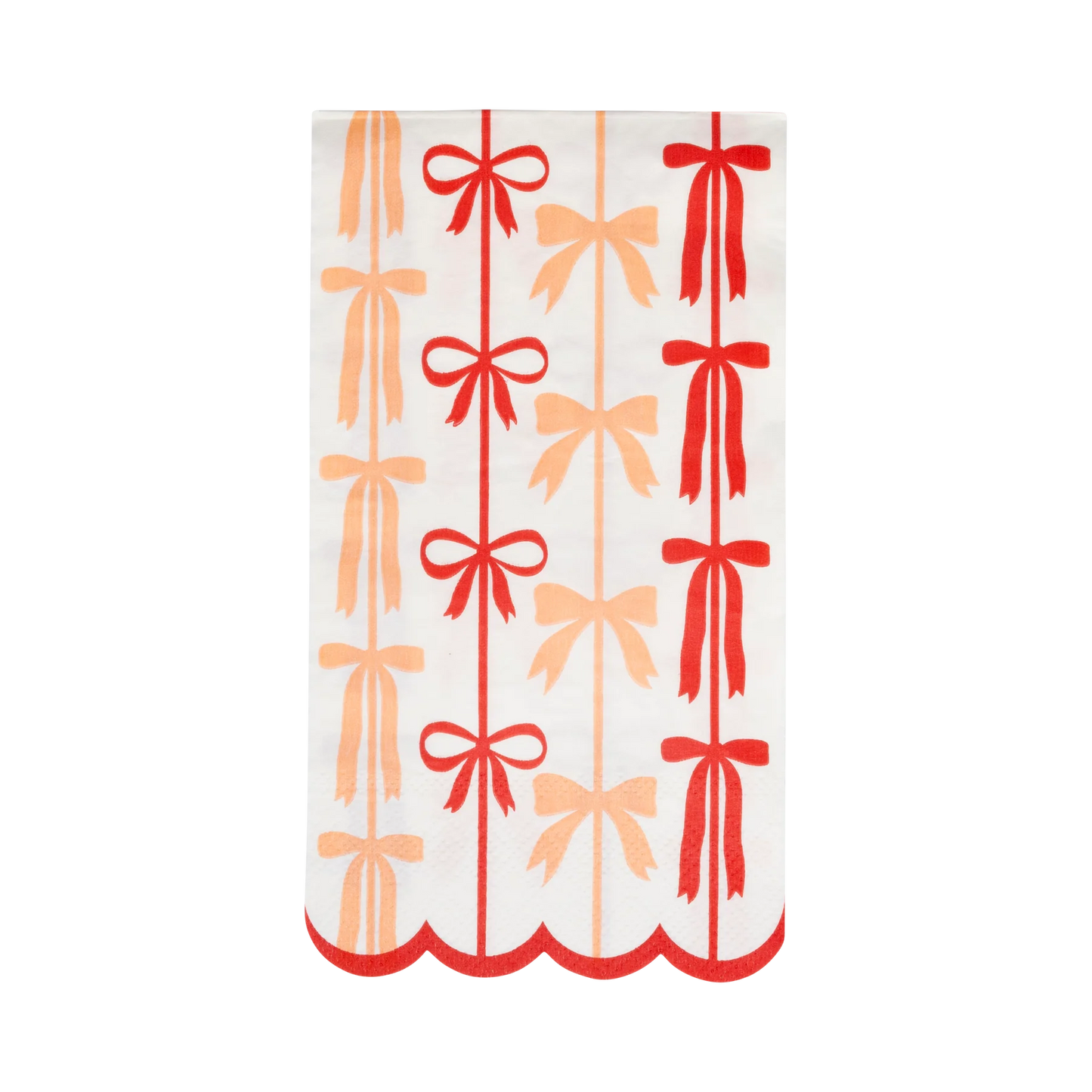 Red and Pink Bow Stripes Dinner Napkin