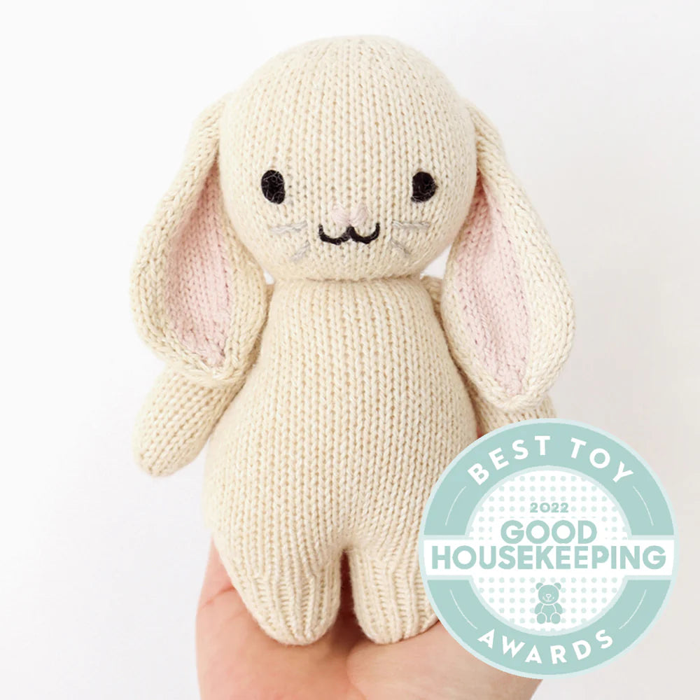 Oatmeal Baby Bunny Hand-Knit Doll
