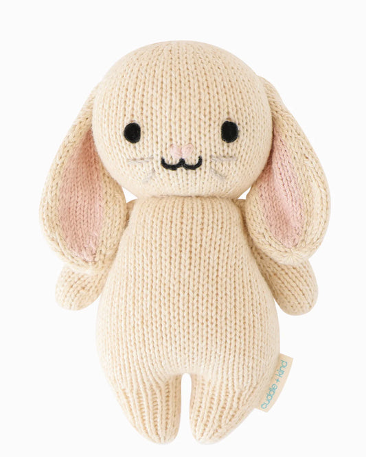 Oatmeal Baby Bunny Hand-Knit Doll