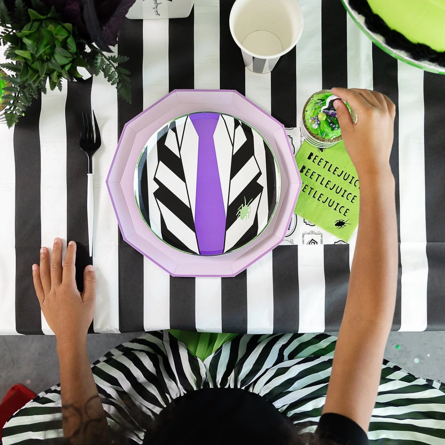 Black Noir Signature Cabana Stripe Table Runner