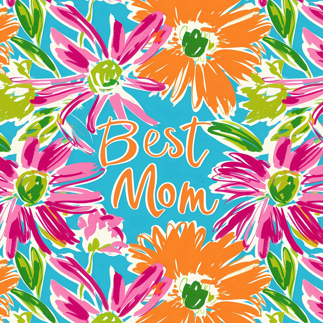 Floral Best Mom Bottle Wrap (Veuve Edition)