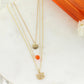 Auburn Matte Gold Logo Trio Adjustable Necklace