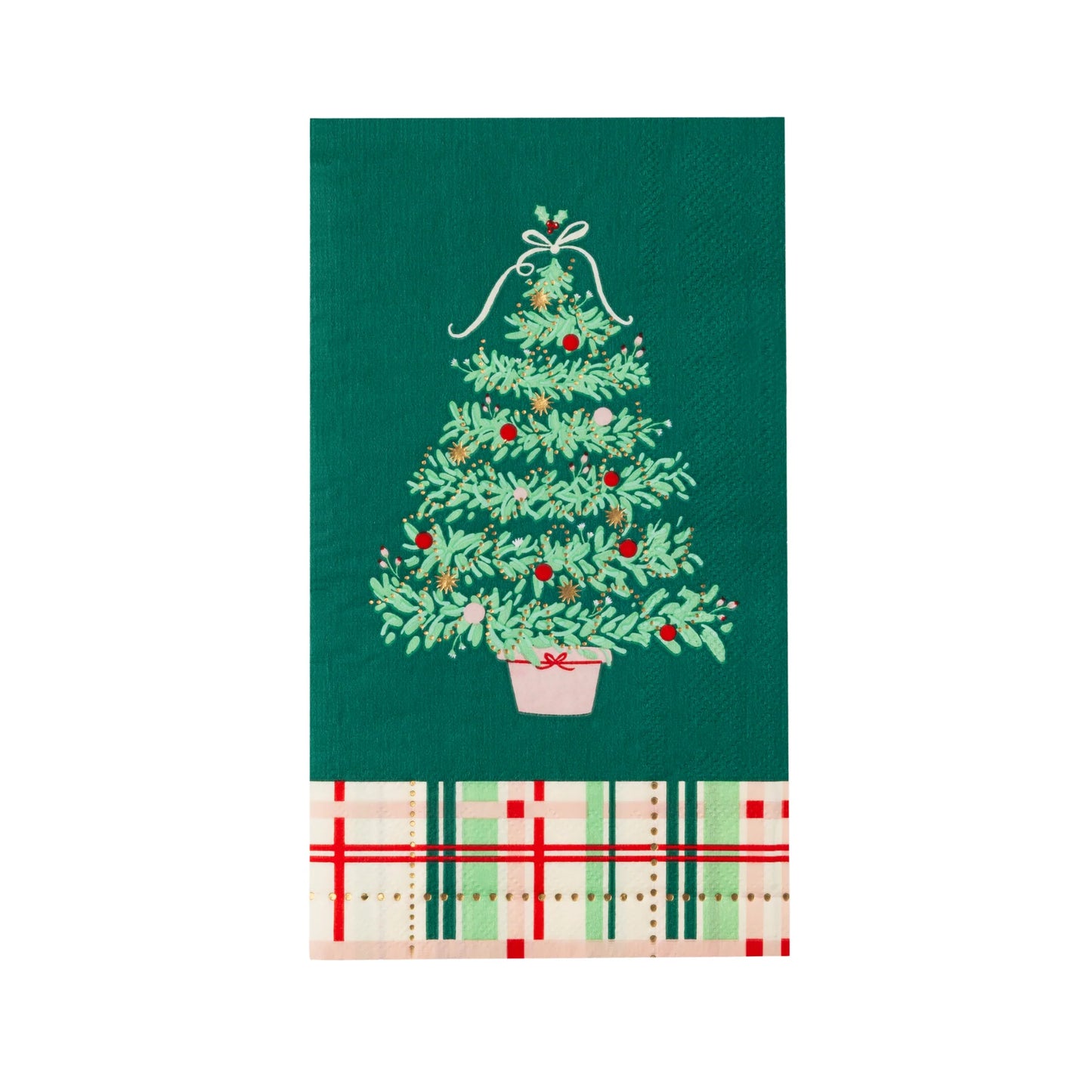 Christmas Tree Plaid Guest Towel Napkins
