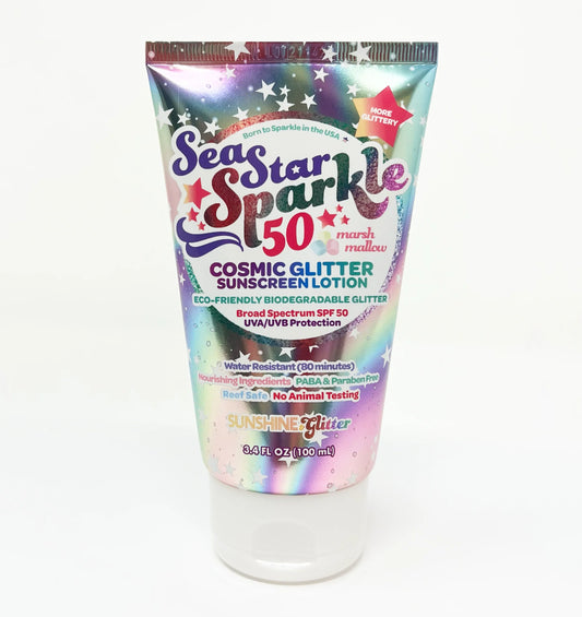 Sea Star Sparkle SPF 50 Biodegradable Glitter Sunscreen: Cosmic (3.4oz)