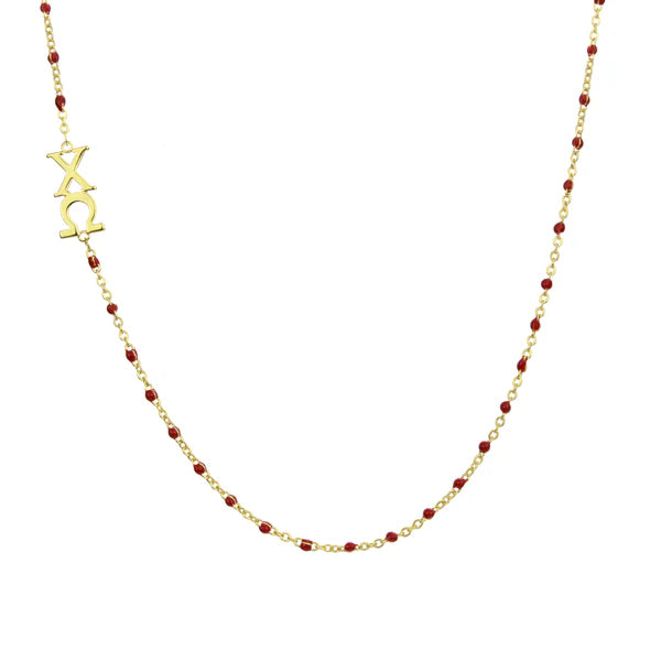Chi Omega Side Necklace
