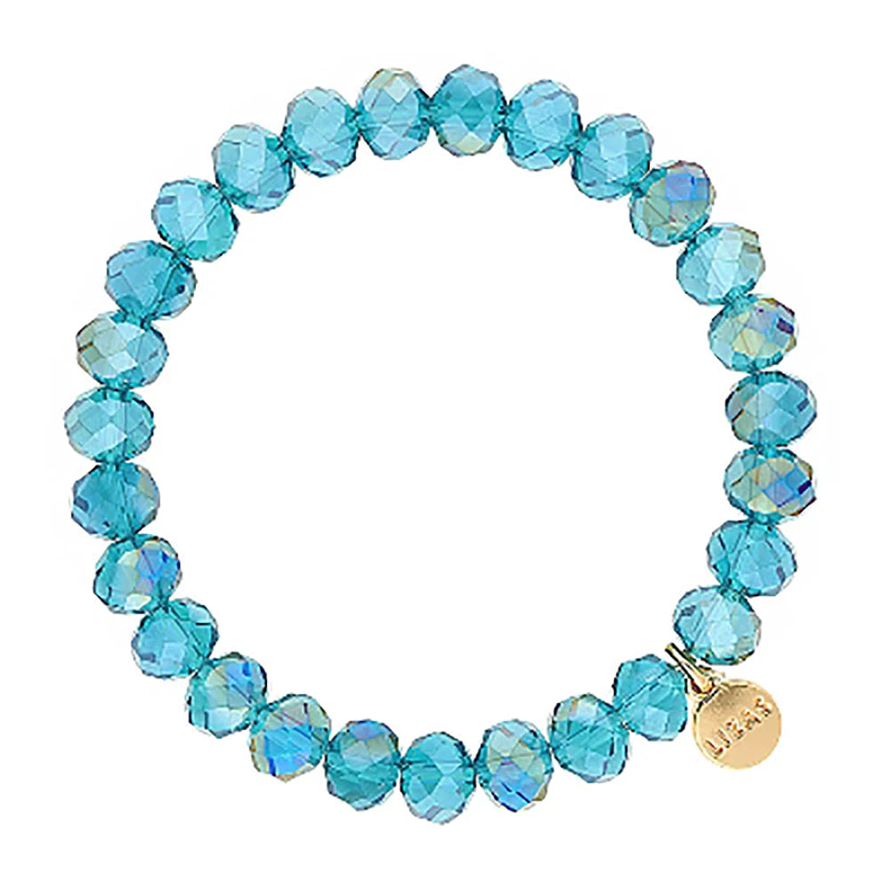 Clarksville 8mm Crystal Bracelet: Blue Zircon