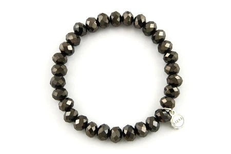 Clarksville 8mm Crystal Bracelet: Dark Brown