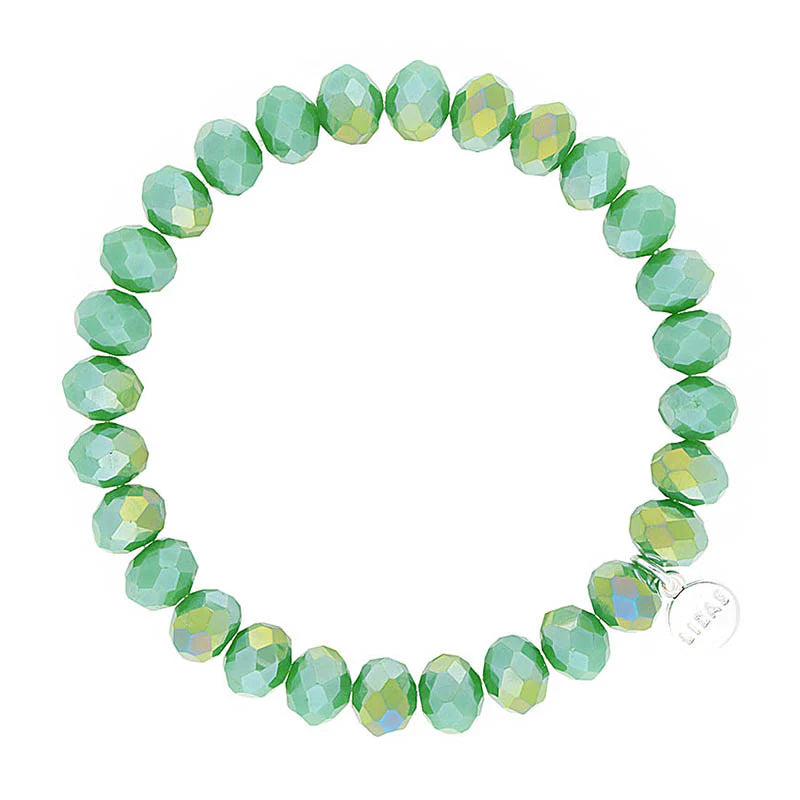 Clarksville 8mm Crystal Bracelet: Fir Green
