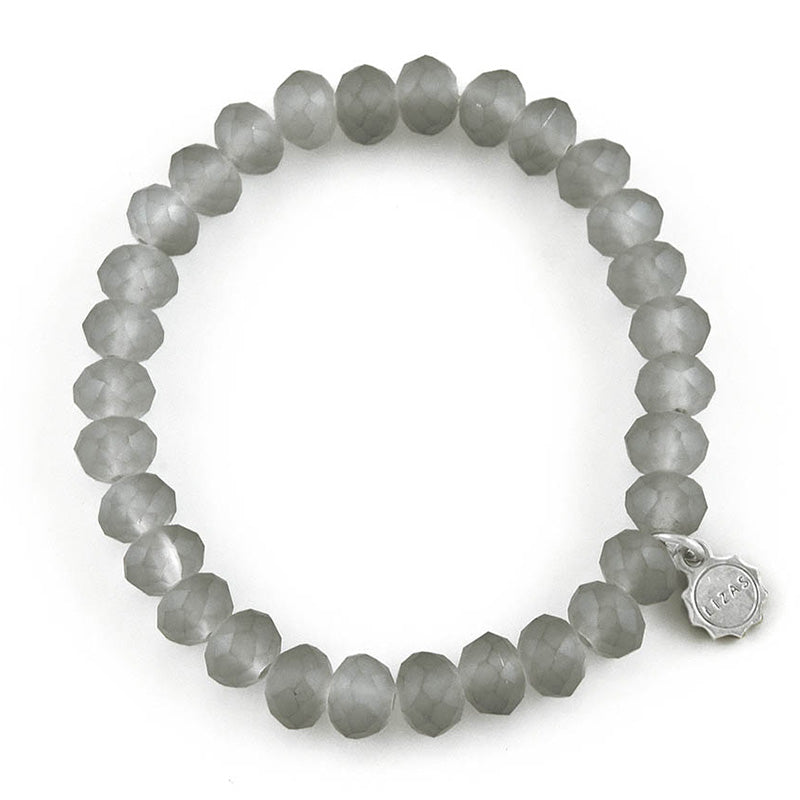 Clarksville 8mm Crystal Bracelet: Grey