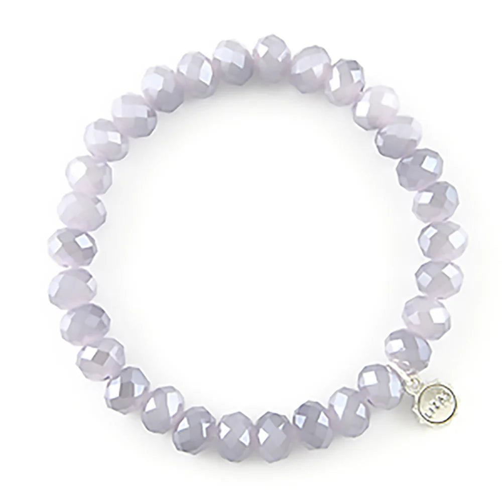 Clarksville 8mm Crystal Bracelet: Light Purple