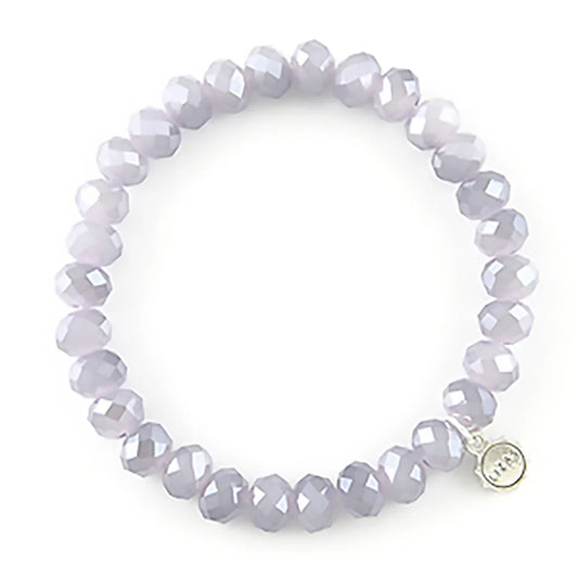 Clarksville 8mm Crystal Bracelet: Light Purple