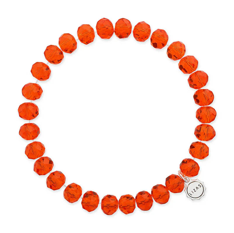 Clarksville 8mm Crystal Bracelet: Orange