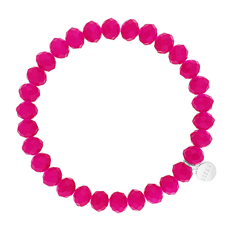 Clarksville 8mm Crystal Bracelet: Pink