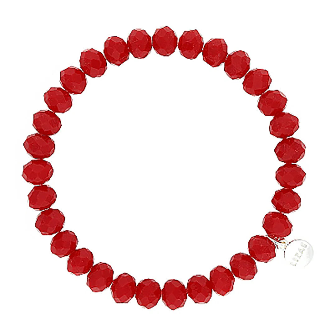 Clarksville 8mm Crystal Bracelet: Red
