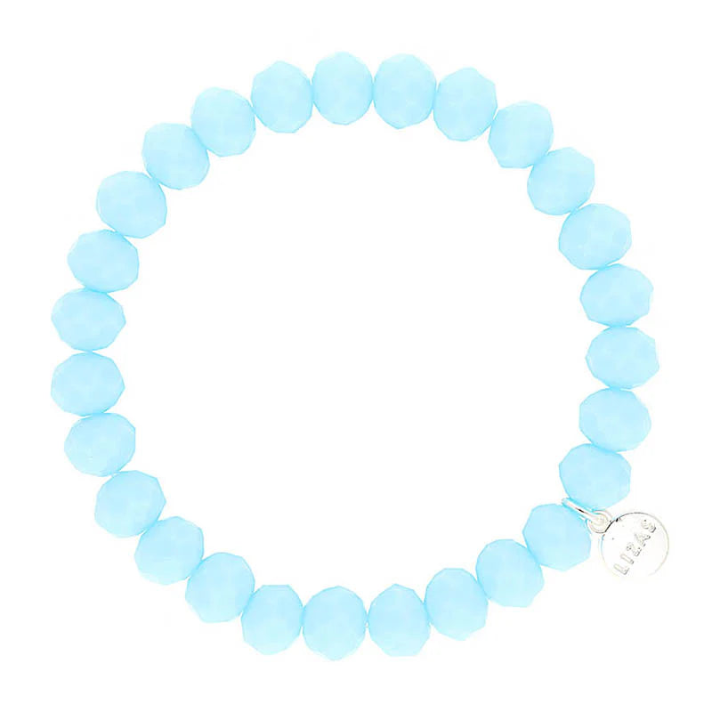 Clarksville 8mm Crystal Bracelet: Soft Blue