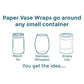 Blue Ikat Paper Vase Wraps