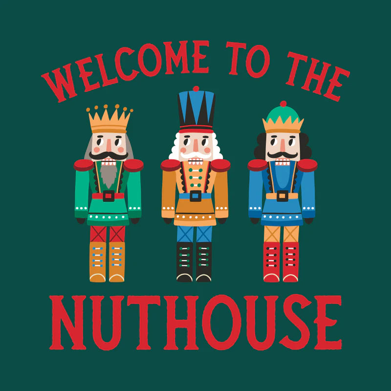 Welcome to the Nuthouse Dark Green Cocktail Napkins