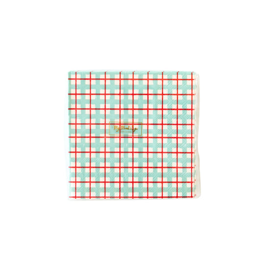 Dear Rudolph Plaid Cocktail Napkins