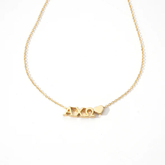 Alpha Chi Omega Heart Necklace