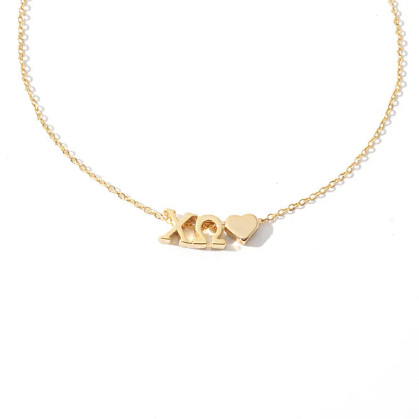 Chi Omega Heart Necklace