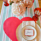 Paper Table Runner: Seafoam & Red Awning Stripe