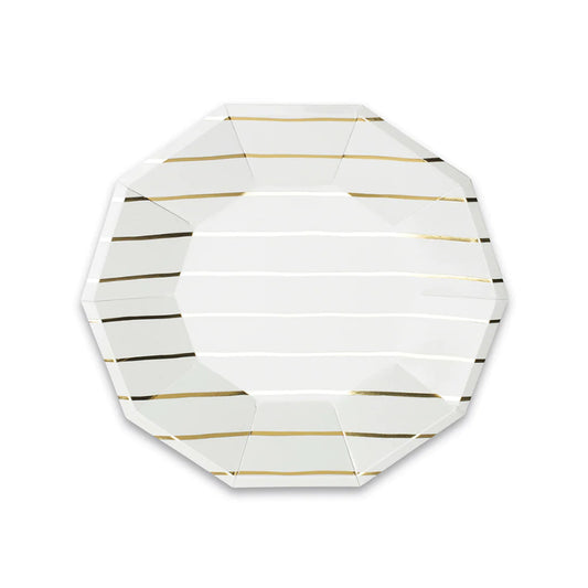 Frenchie Stripe Small Plates: Gold