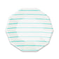 Frenchie Stripe Large Plates: Aqua