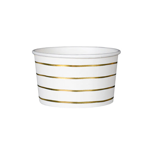 Frenchie Stripe Treat Cups: Gold