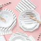 Frenchie Stripe Large Plates: Inky
