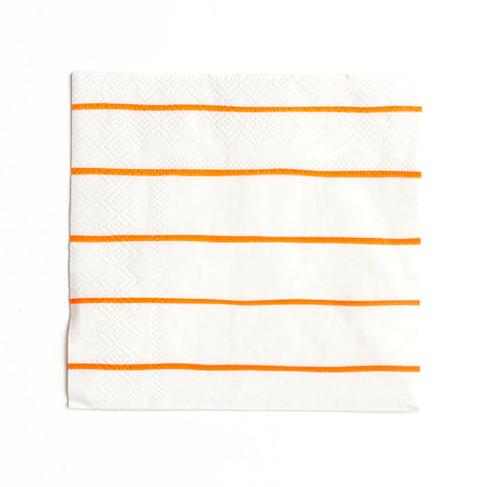 Frenchie Striped Large Napkins: Clementine