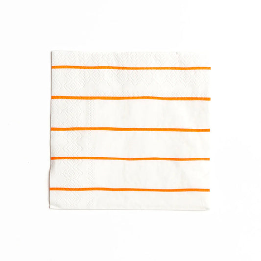 Clementine Orange Frenchie Striped Petite Napkins