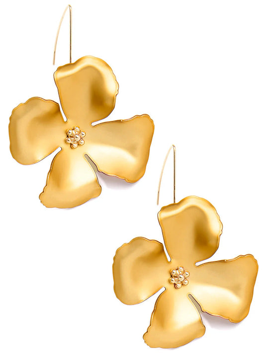 Chroma Petals Threader Earring: Metallic Gold