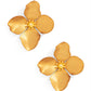 Matte Metallic Flower Earrings: Gold