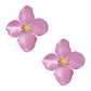 Matte Metallic Flower Earrings: Pink