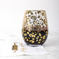 Gold Leopard Stemless Wine Glass