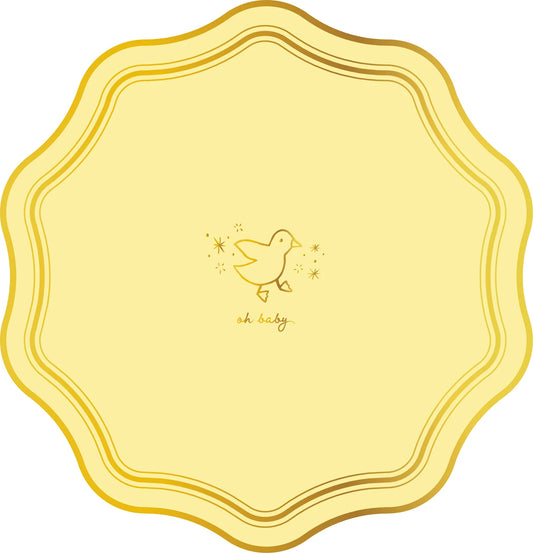 Oh Baby Icon Yellow Party Plates