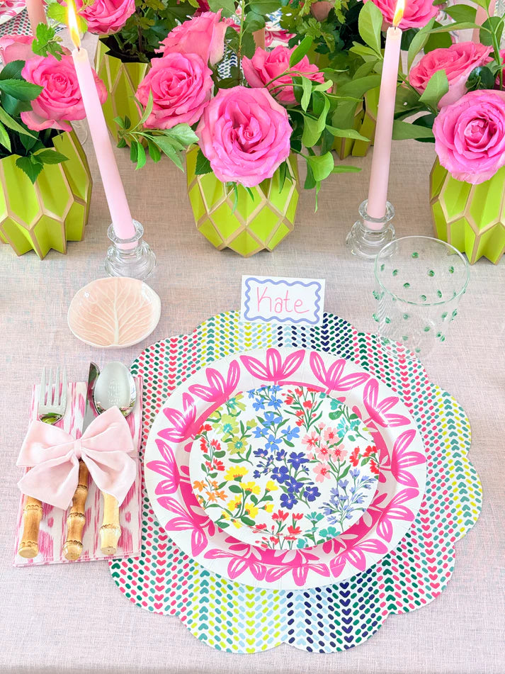 Pink & White Paper Plates (Two Sizes Available)