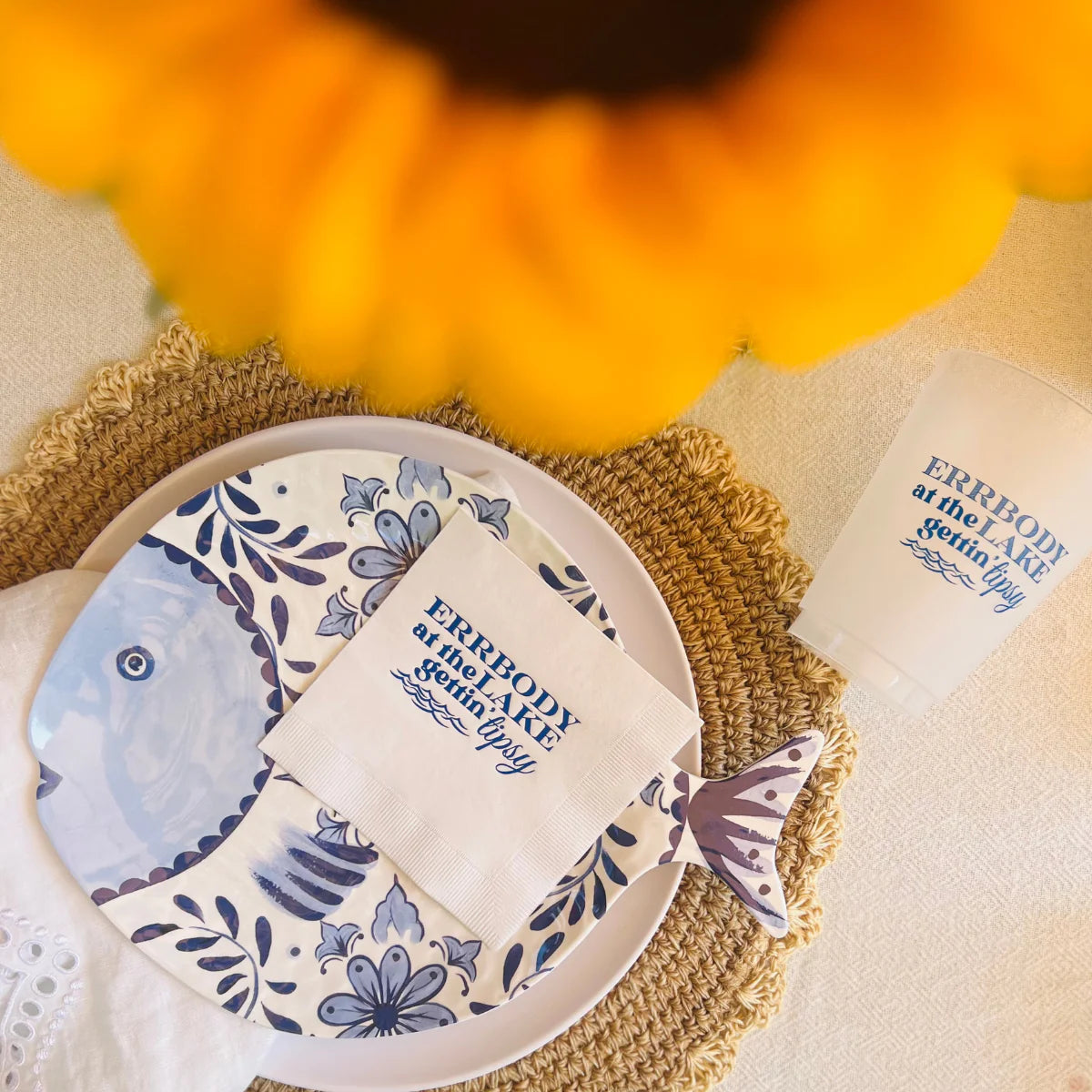 Errbody At The Lake Gettin' Tipsy Cocktail Napkins - Thumbnail 2