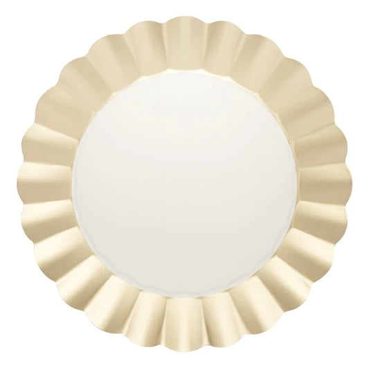 Charger Plate: Antique Floral (Gold/White)