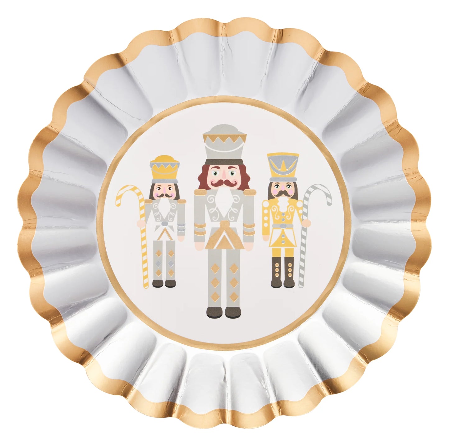 Gilded Nutcracker Wavy Paper Salad Plate