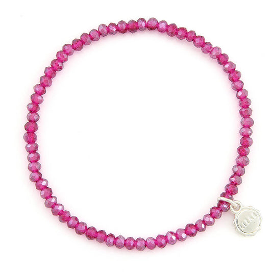 Fineville 3mm Crystal Bracelet: Dark Pink